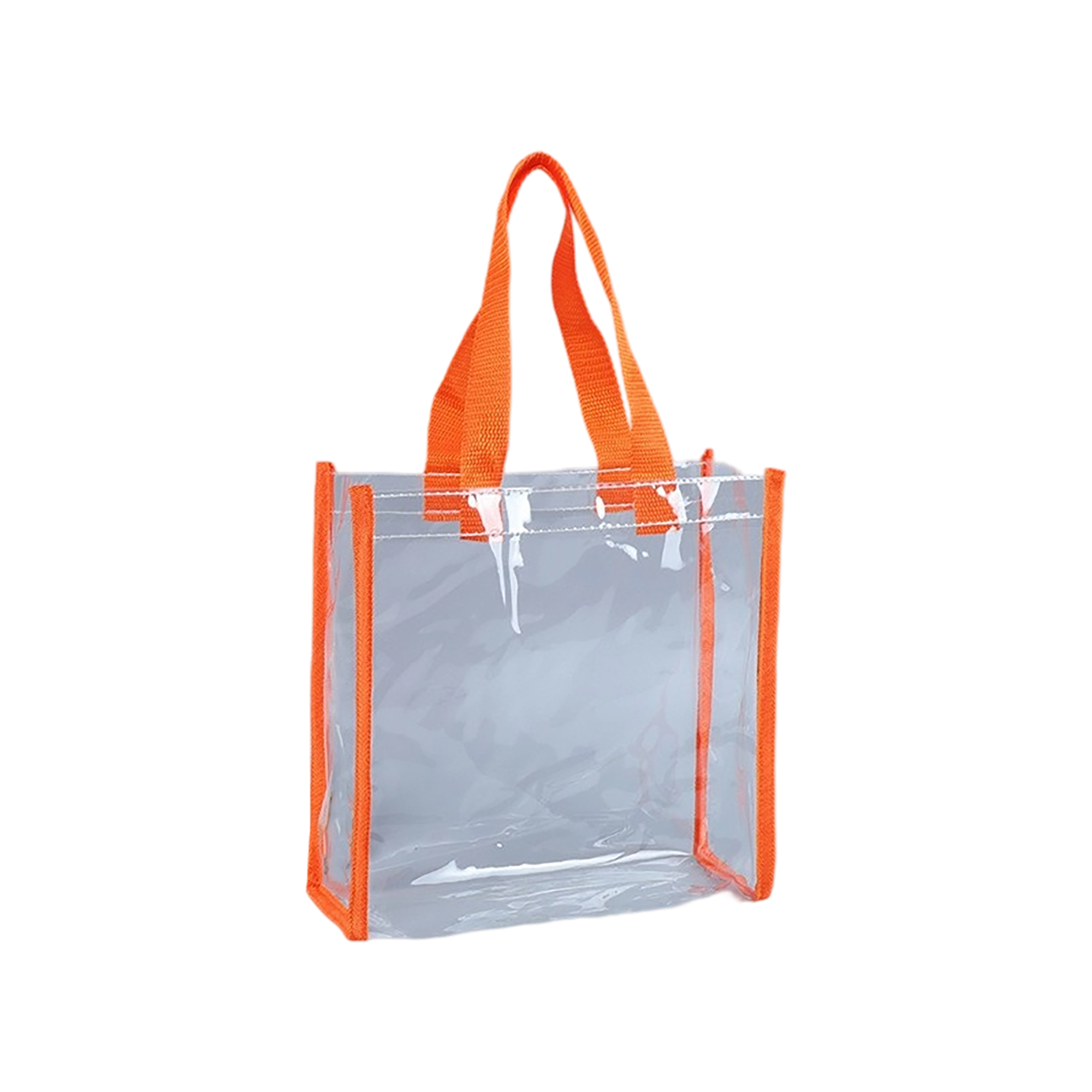 Vinyl Clear Tote Bag With Colored Shoulder Straps 18