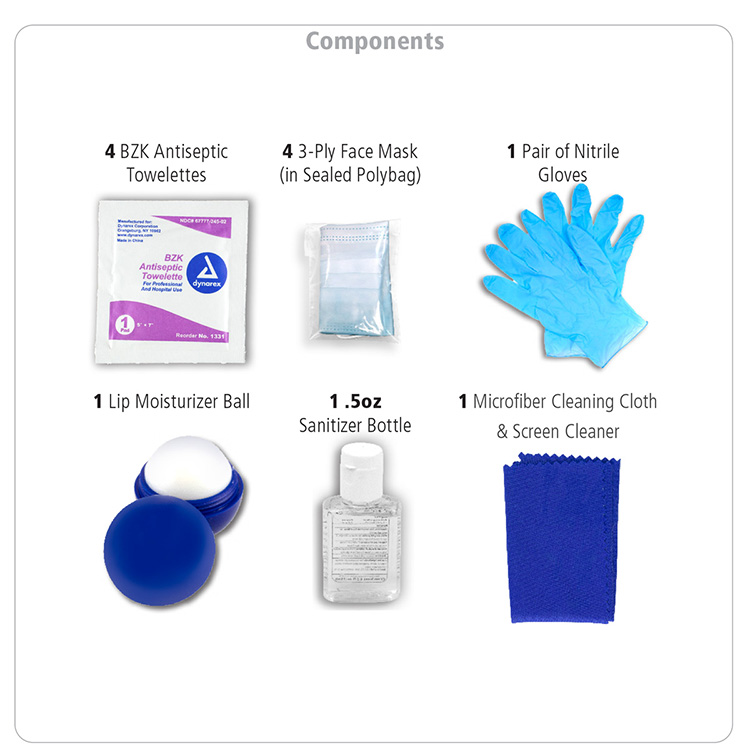 "Ariel" 12 Piece Safety Kit in Zipper Pouch with Carabiner Attachment 7