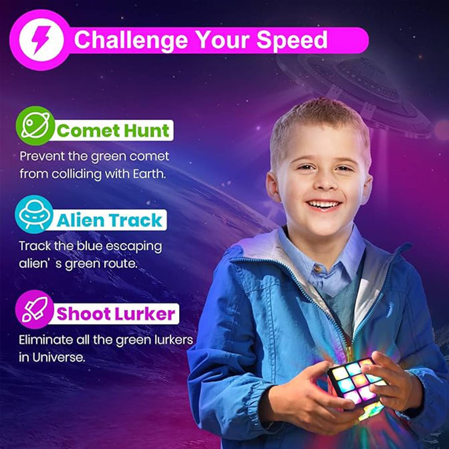 Unique Kids Flashing Cube Educational Toy 4