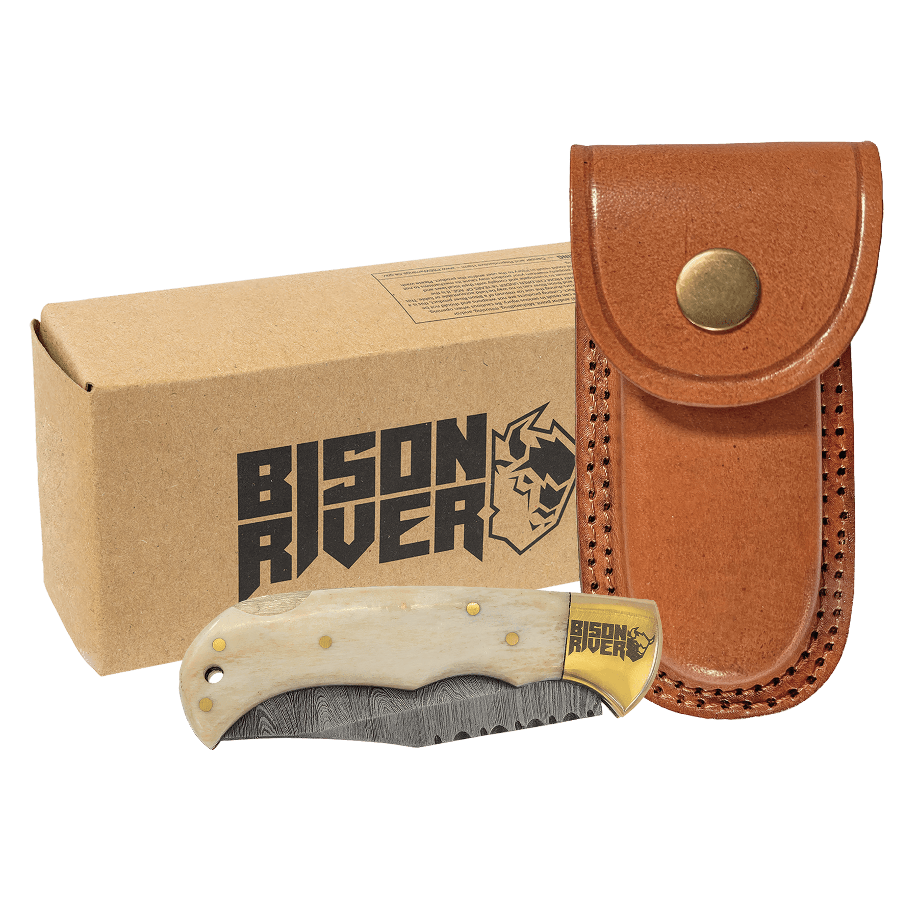 Bison River 3.75" Bone Folding Knife 2