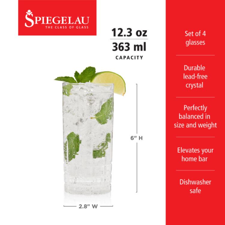 Spiegelau 12.3 oz Perfect Longdrink Glass, set of 4 6