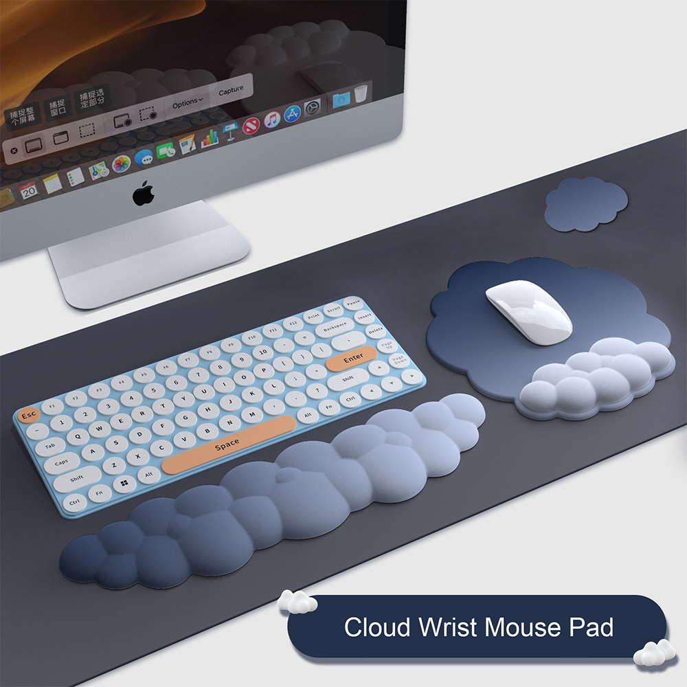 Memory Foam Leica Cloth Wrist Support Mouse Pad 4