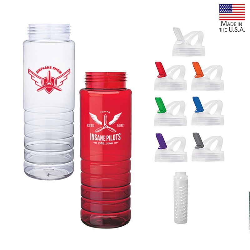 Malibu 26 oz. PET Bottle with Flip Spout & Infuser