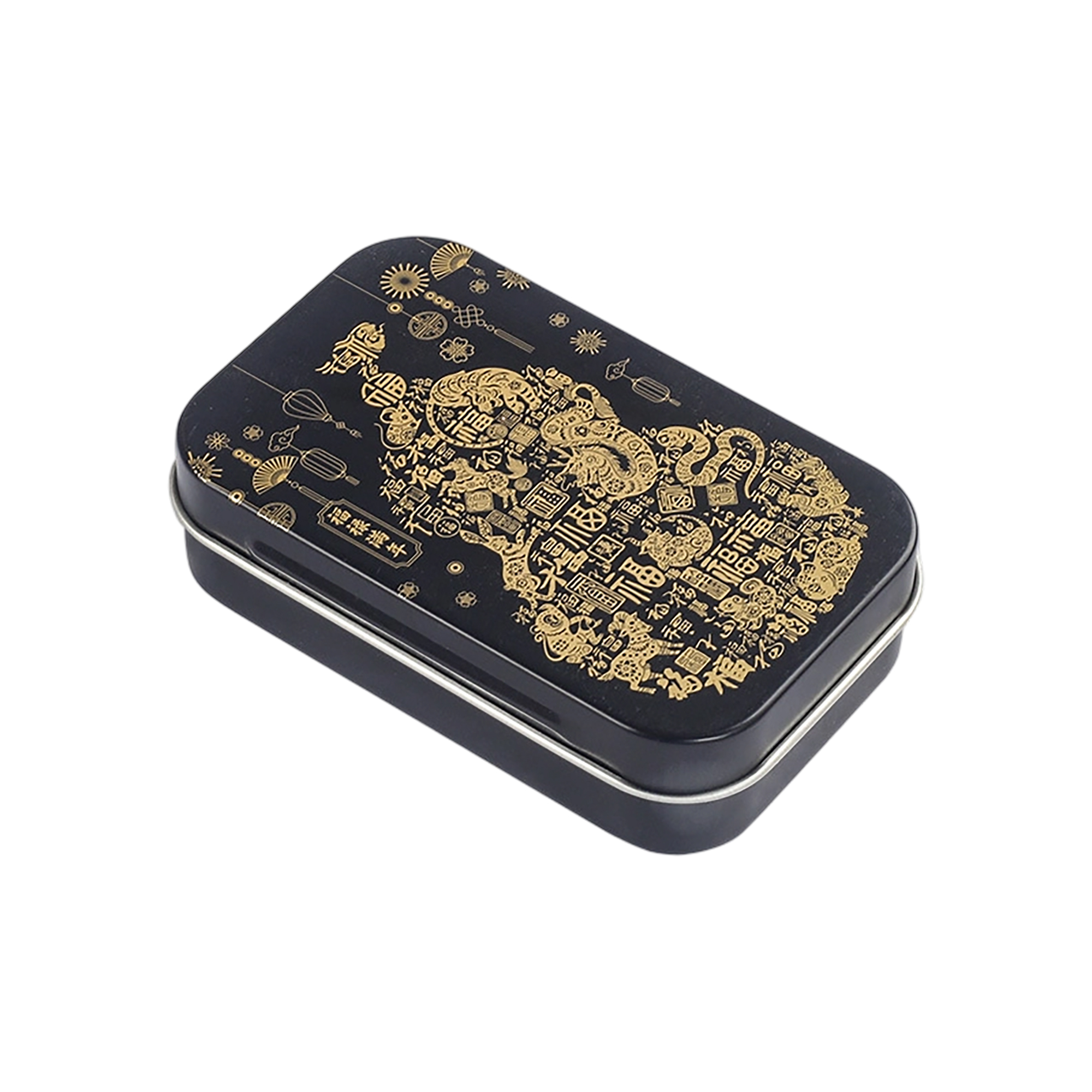 Tinplate Rectangular Hinged Storage Box With Lid 1