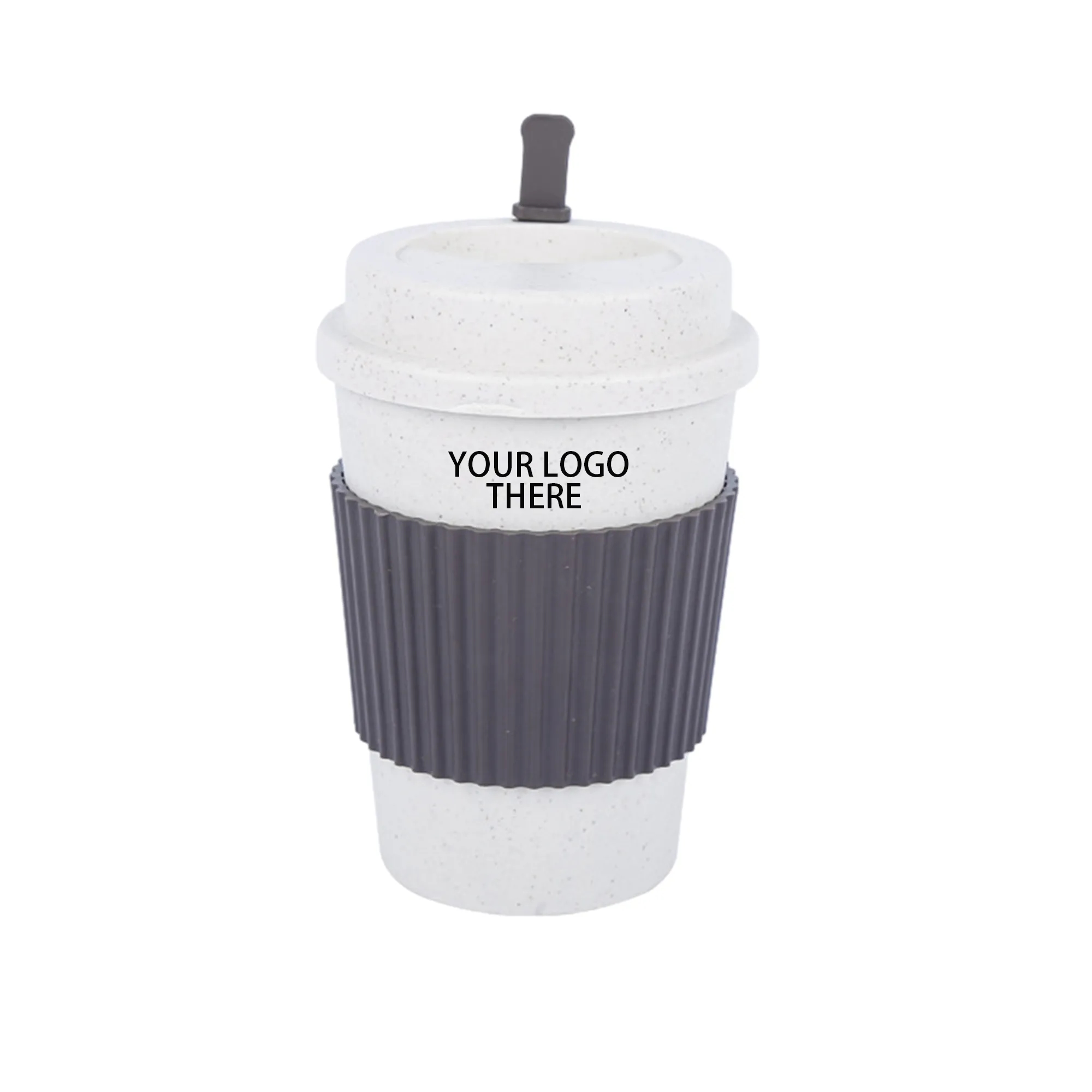 14Oz. Unbreakable Coffee Milk Wheat Straw Cup With Lid 5