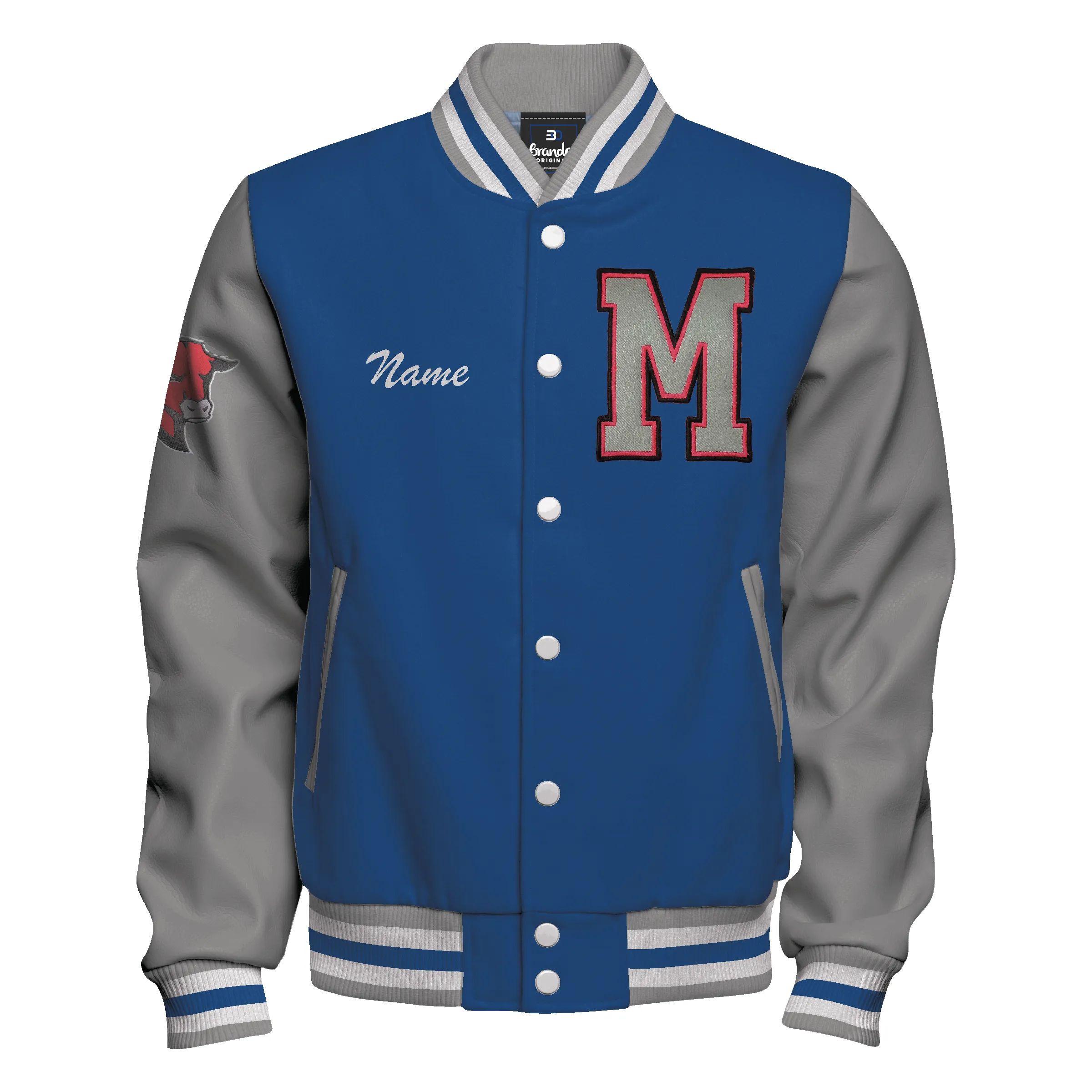 Leather & Wool Varsity Letterman Jacket 12