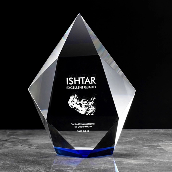 Royal blue crystal accent trophy 6