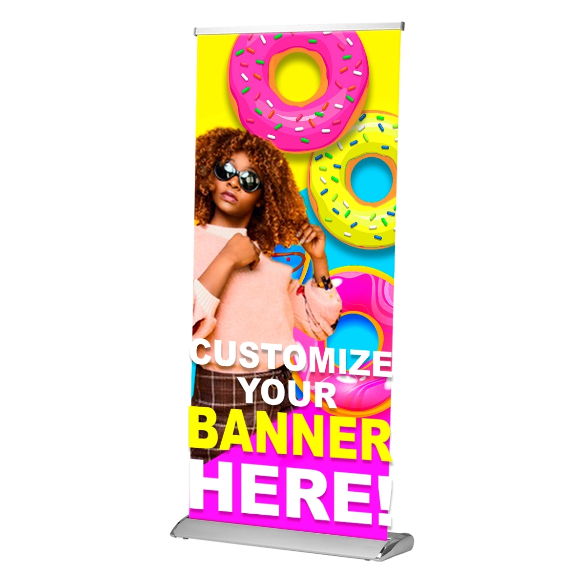 33.25" Double Sided Deluxe Pull-Up Banner Stand (Stand only) 1
