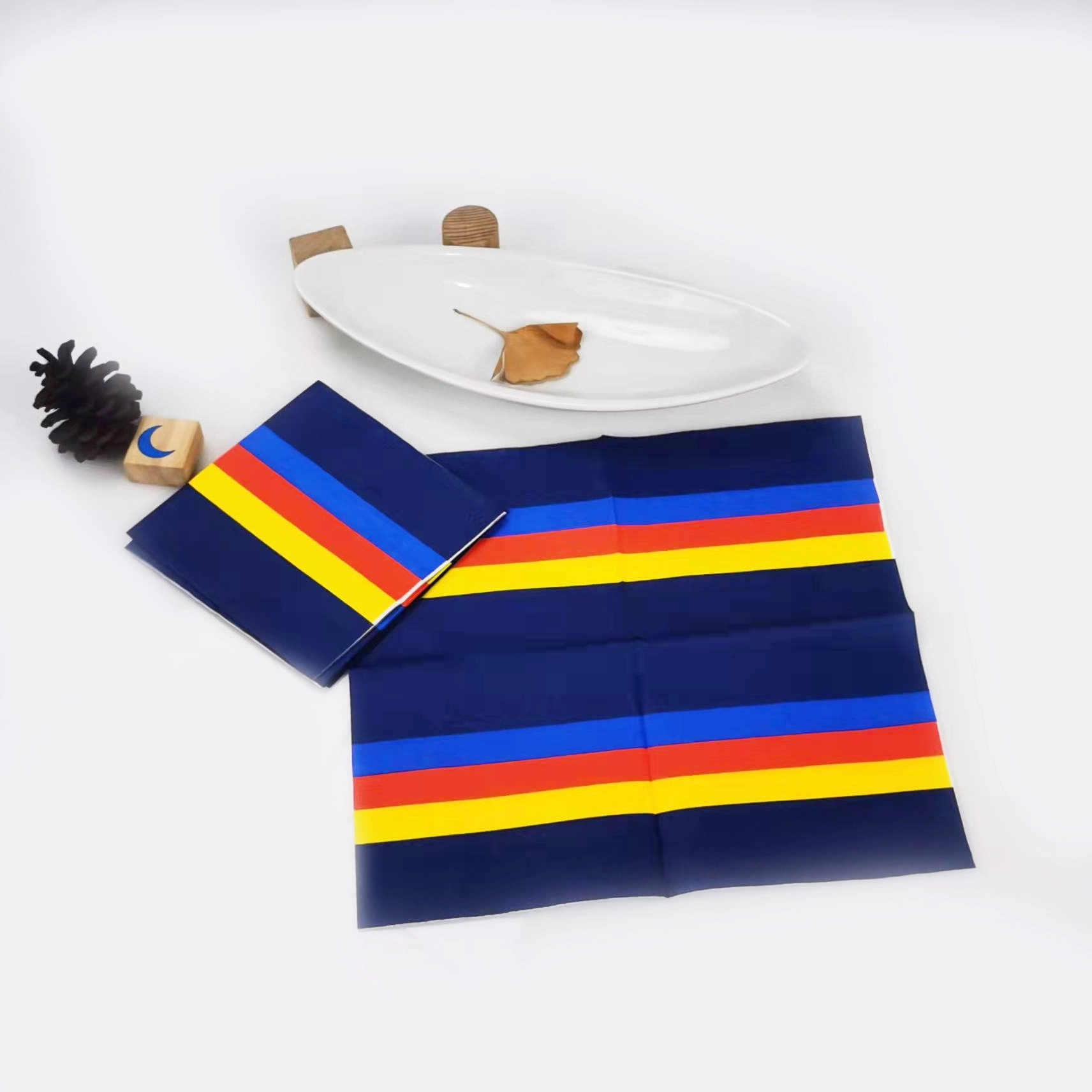 Custom Gold Foil Colorful Stripes Paper Napkins 6