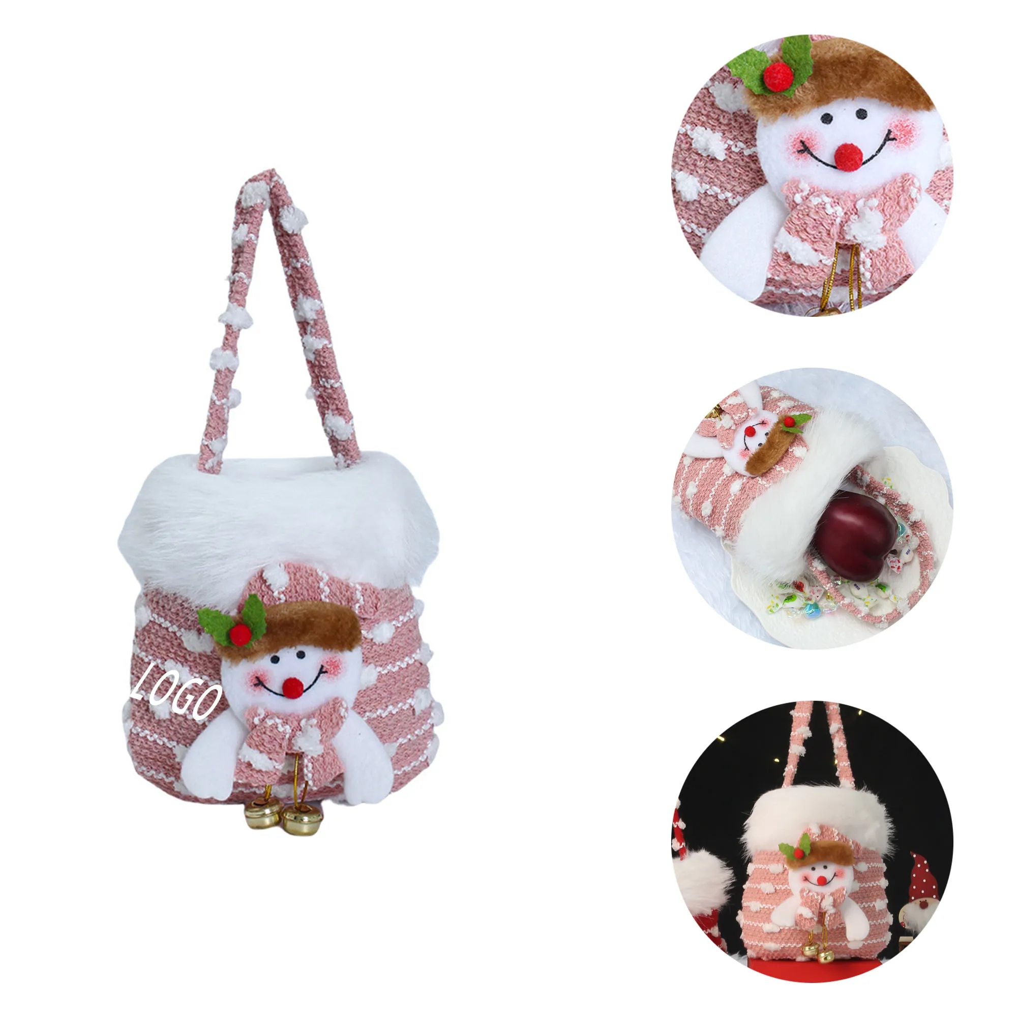 Christmas Handheld Gift Bag With Logo For Surprise, Holidays