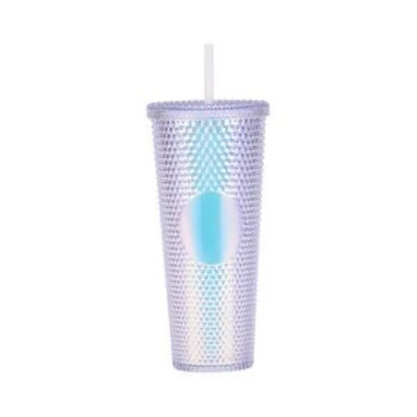 24Oz Glitter Studded Tumbler With Lid And Straw 2