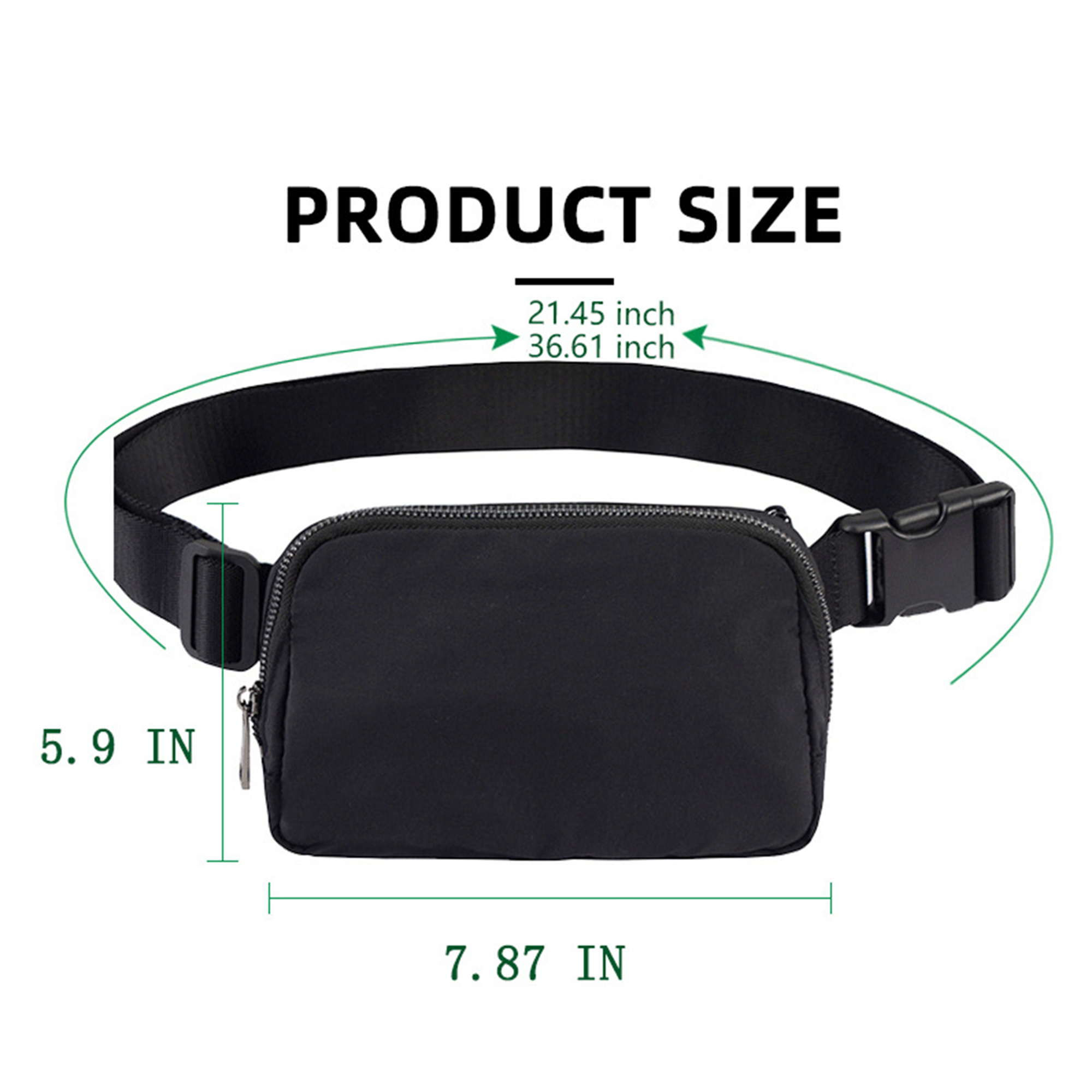 Water-Resistant Mini Belt Bag with Adjustable Strap 2