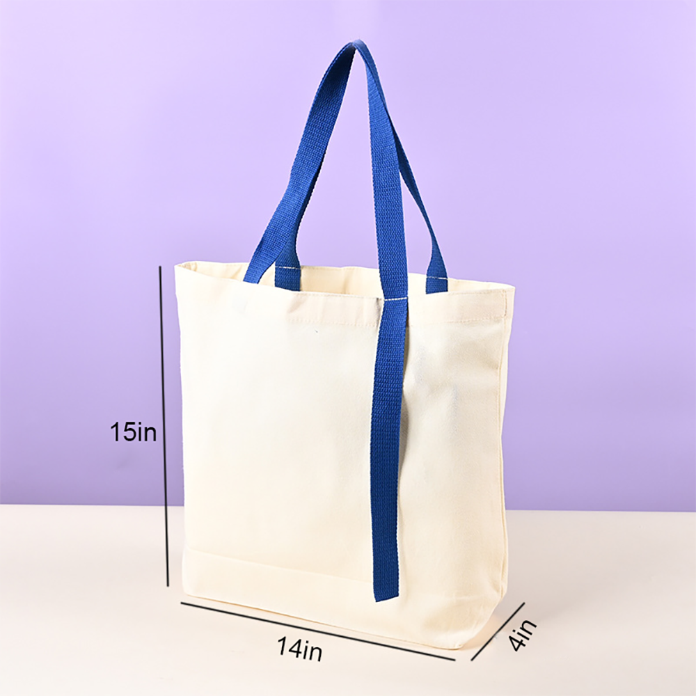Poly-Cotton Tote Bag with Color Handles, custom tote bag with logo imprint 2