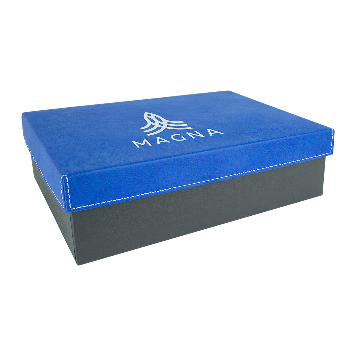 9 3/4" x 7" Blue/Silver Leatherette Gift Box