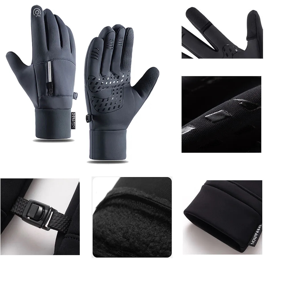 Waterproof Anti Slip Warm Gloves With Storage 6