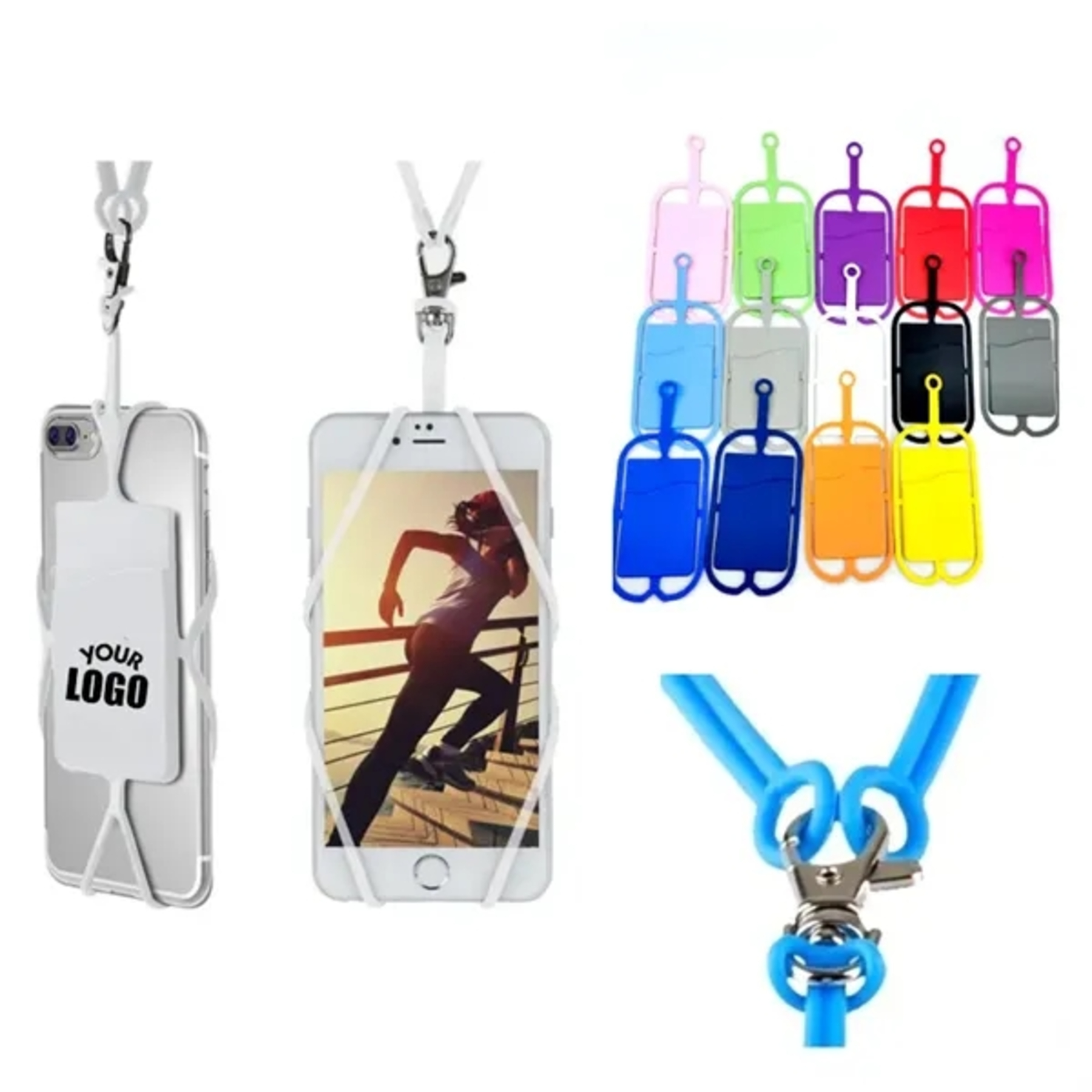Silicone Lanyard Phone Holder With Card Pocket 2