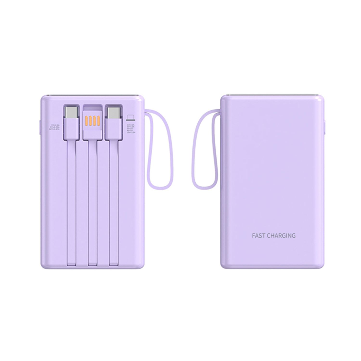 20,000 mAh Built-in Cable Fast Charging Power Bank - 18W 3