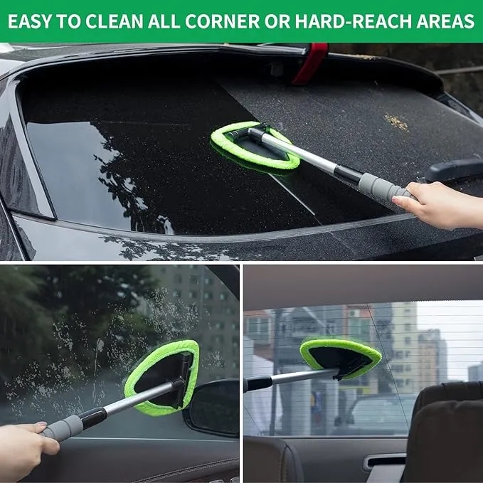 Telescopic Car Windshield Cleaner Kit with 4 Microfiber Pads and Custom Logo 3