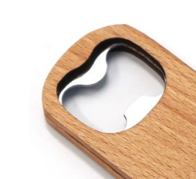 2-in-1 Wooden Bottle Opener Keychain 5