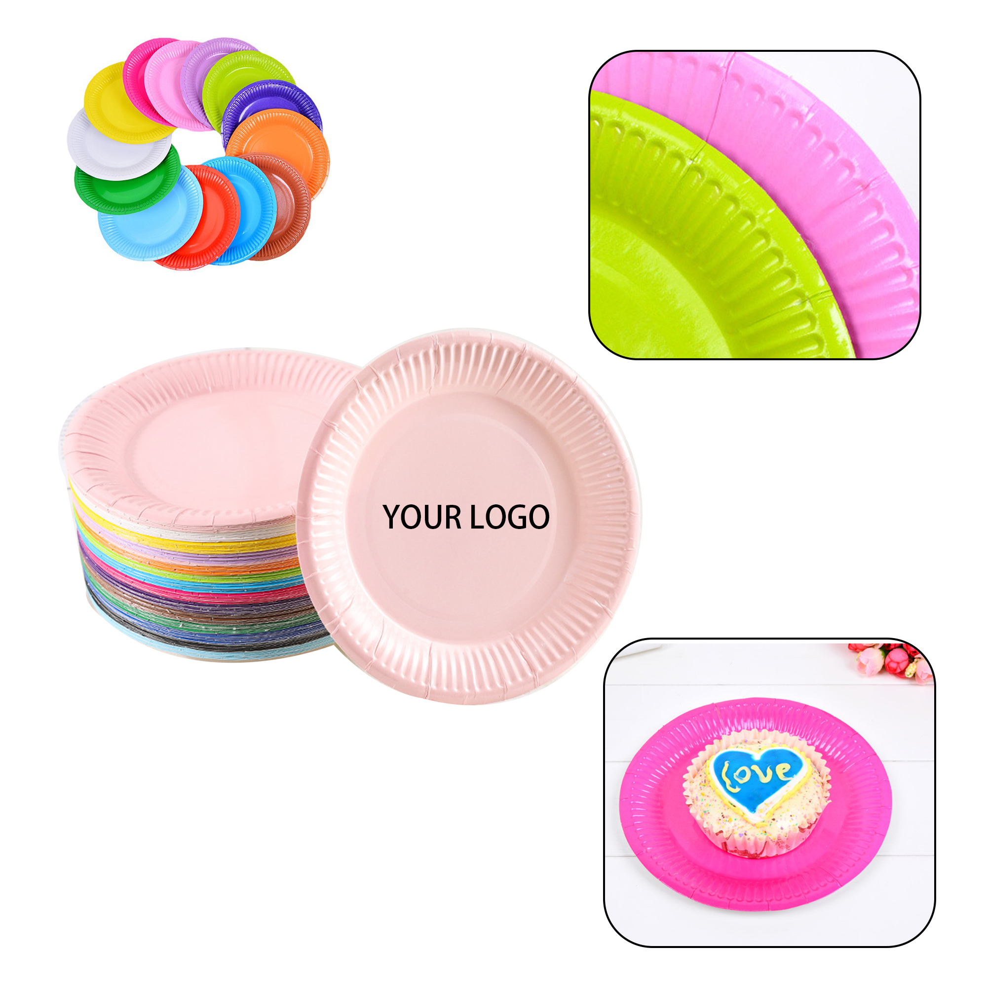 MOQ:1000pcs Personalized Party Plates 2