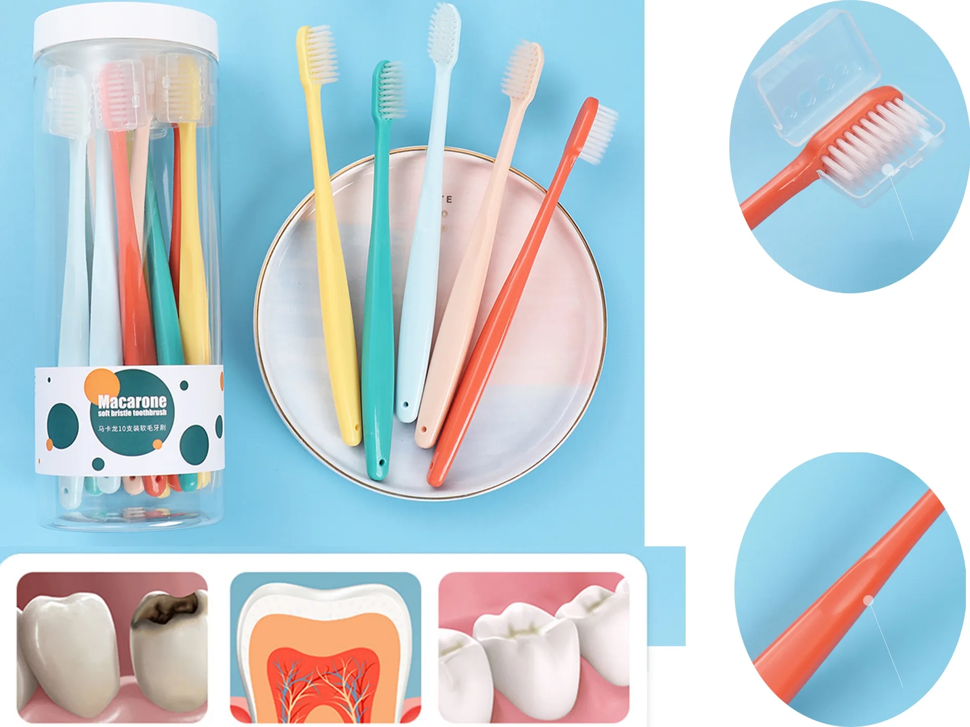 10PCS Soft Bristle Toothbrushes 2