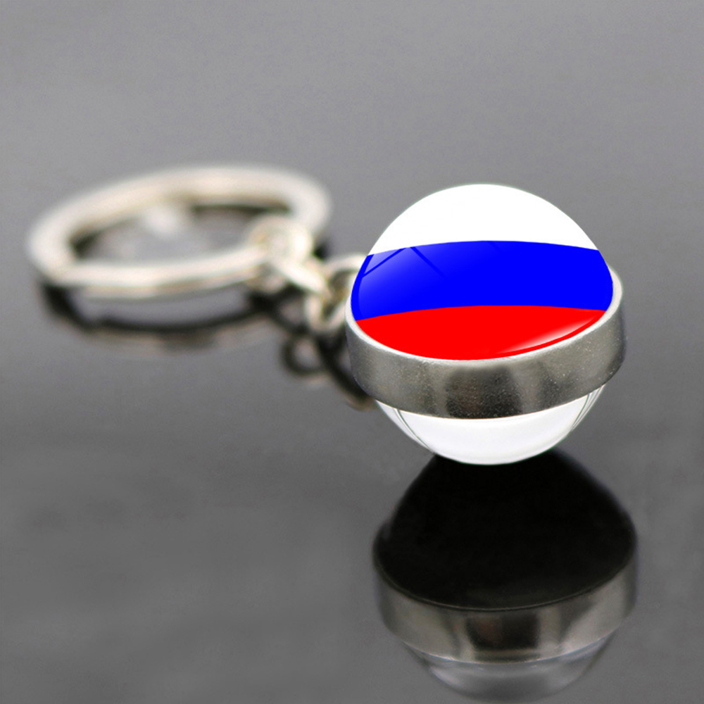Qatar World Cup National Flag Glass Marble Key Chain 7