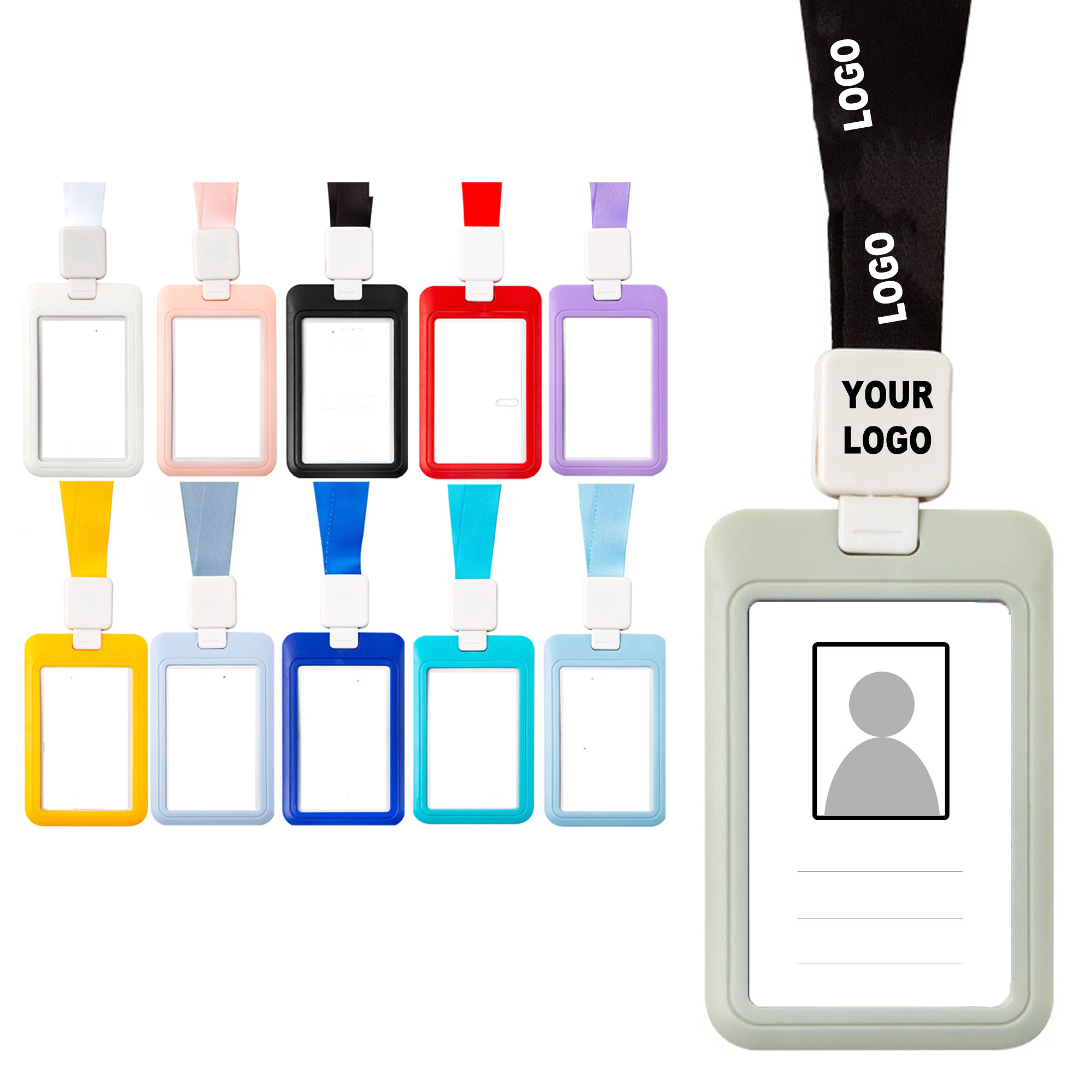 ID Card Holder Work Badge With Lanyard 2