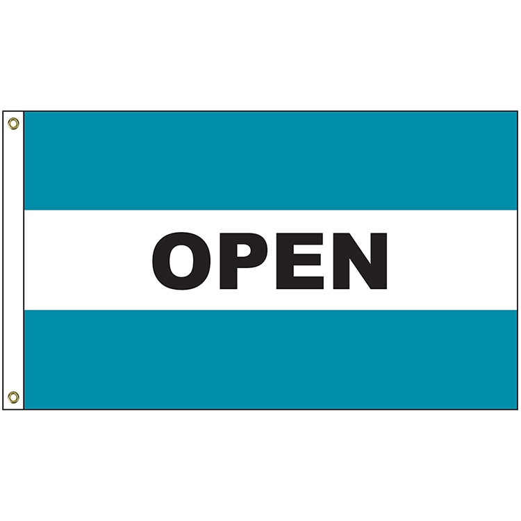 Open 3' x 5' Message Flag with Heading and Grommets 2