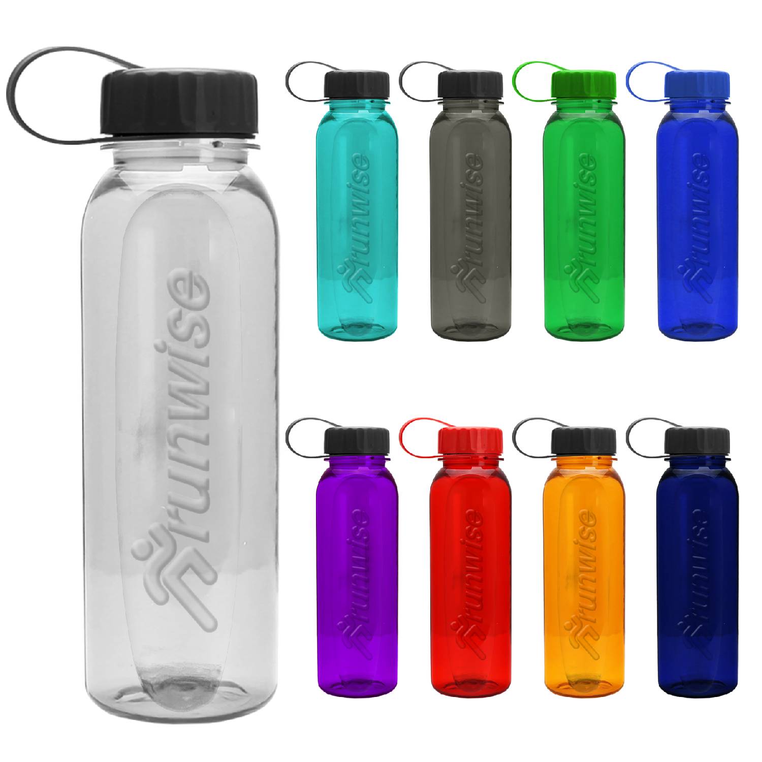 Tritan Sports Bottle with Tethered Lid, 24oz.
