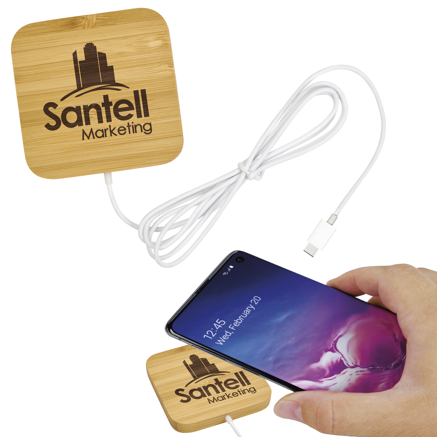 Good Value™ Bamboo Magnet-Hold 15W Wireless Charger 1