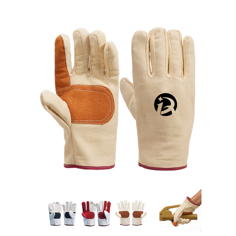 Canvas Work Gloves with Reinforced Palm and Fingertips 3