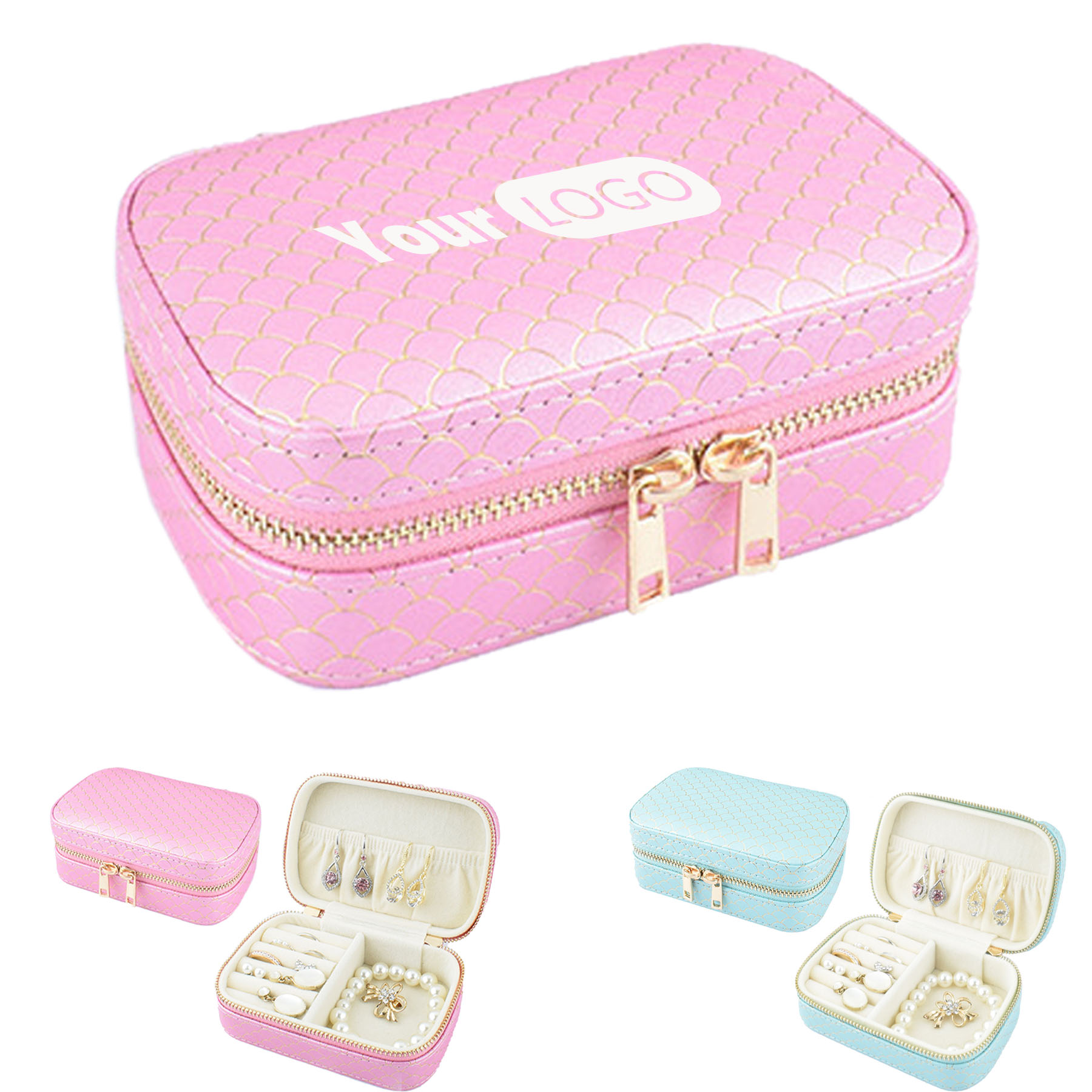 Embossed Mini Jewelry Box with Gold Detailing 3