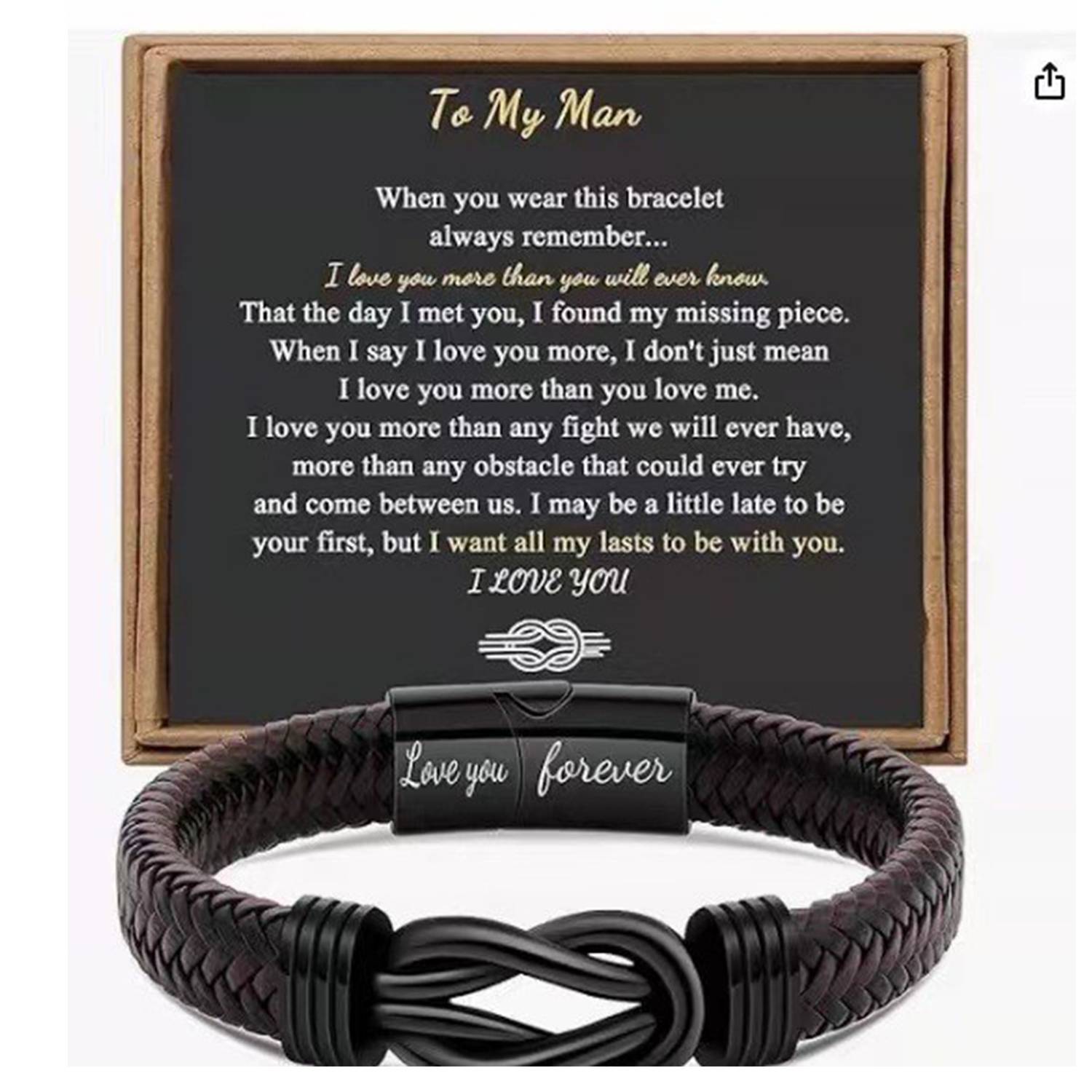 Handwoven Magnetic Buckle PU Leather Bracelet 9
