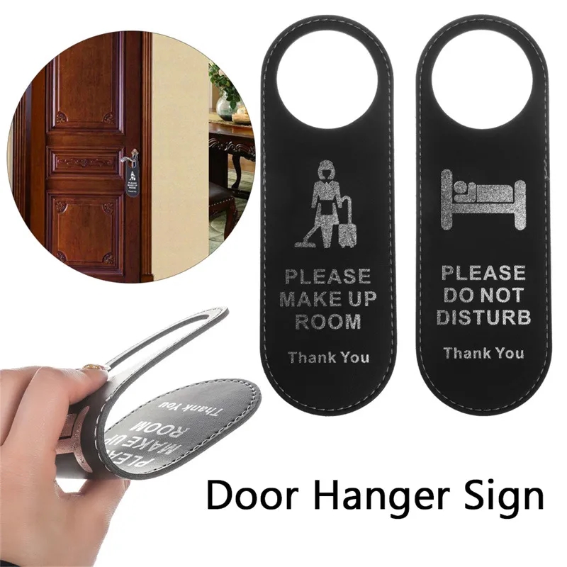 Leather Hotel Door Hanger 3