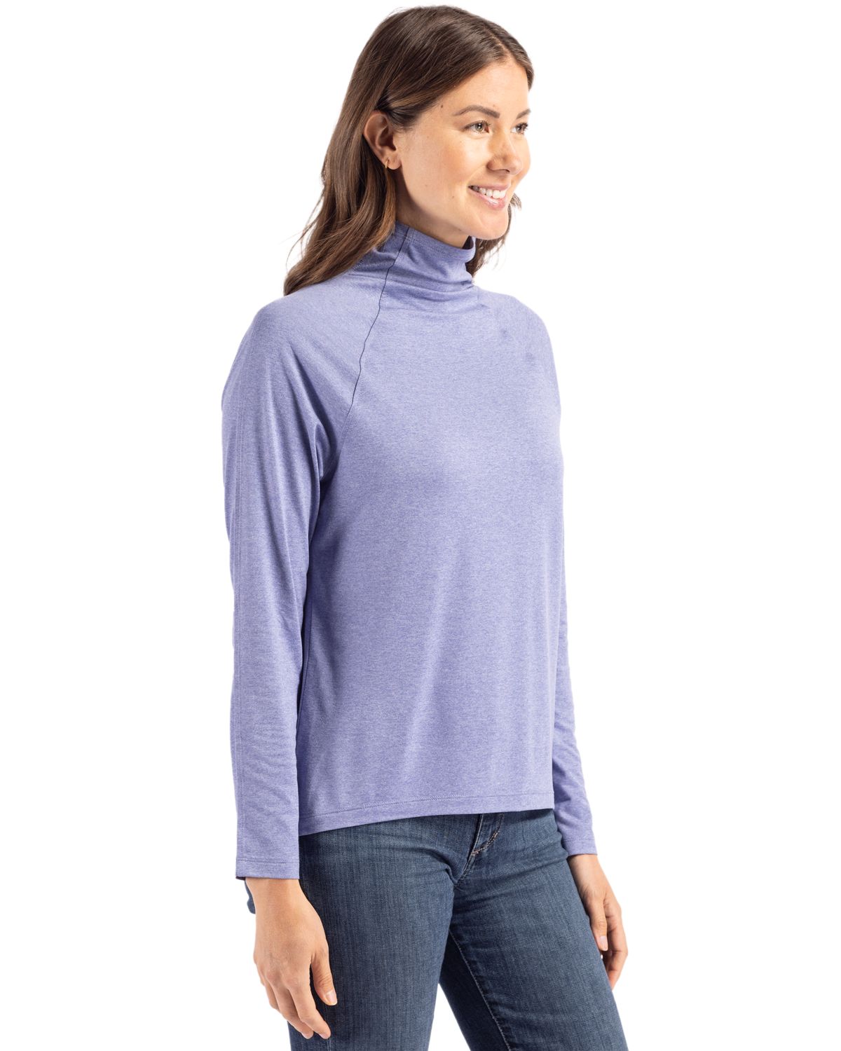 Cutter & Buck Coastline Recycled Double Peached Womens Funnel Neck Pullover 6