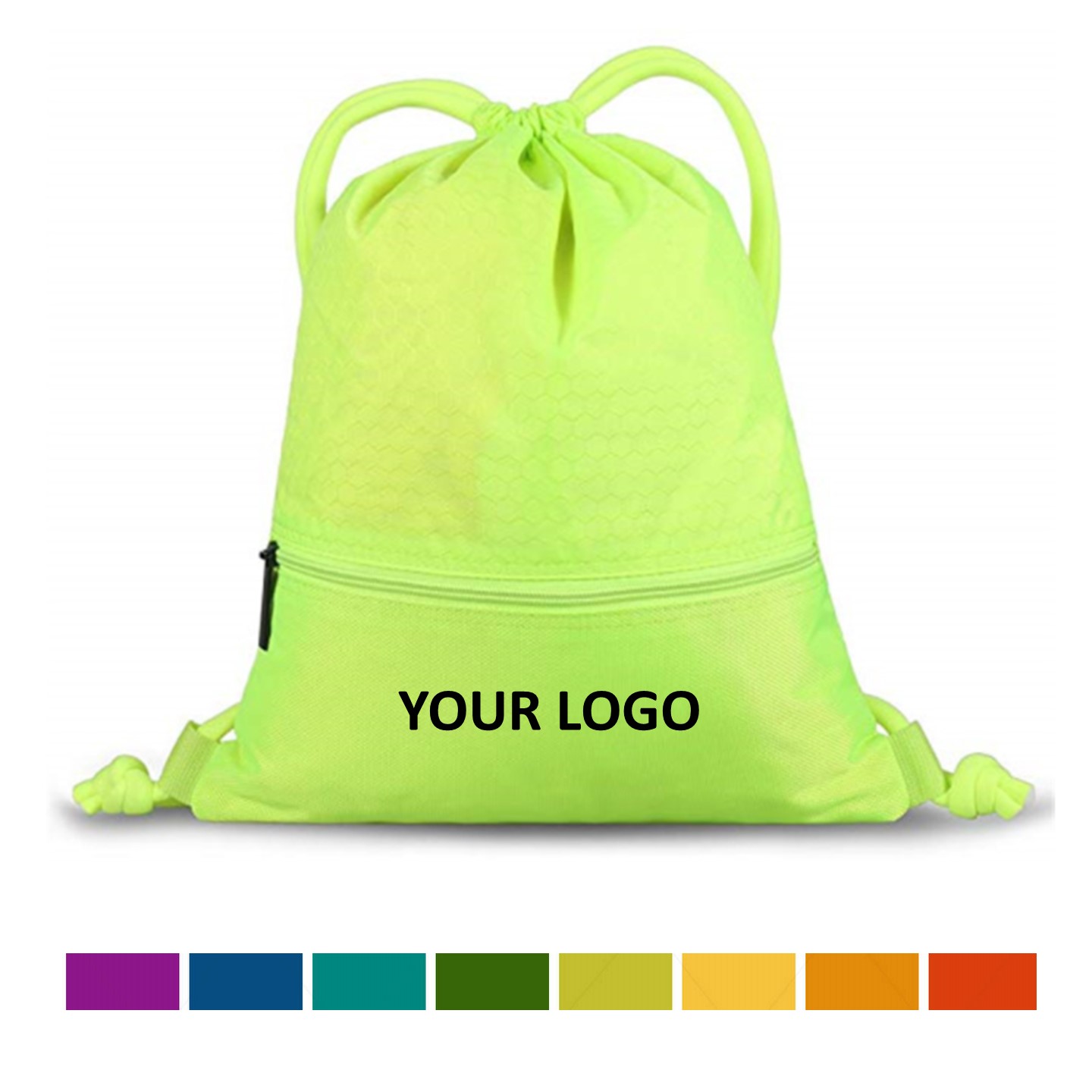 Honeycomb Drawstring Backpack With Zipper 1