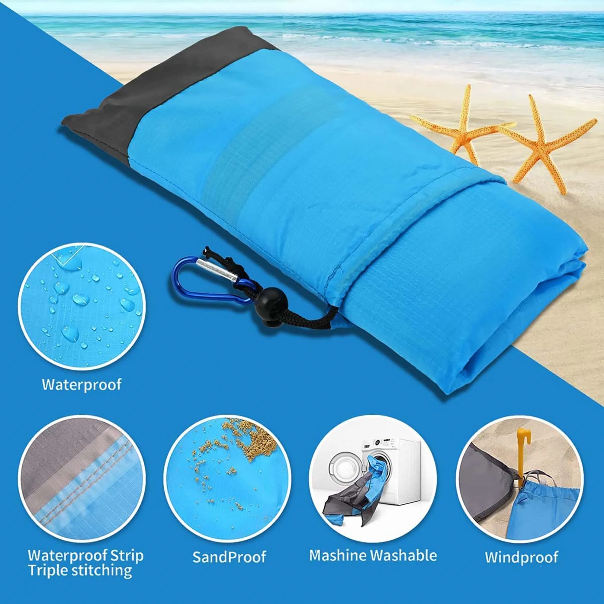 Waterproof Beach Blanket Portable Picnic Mat 4