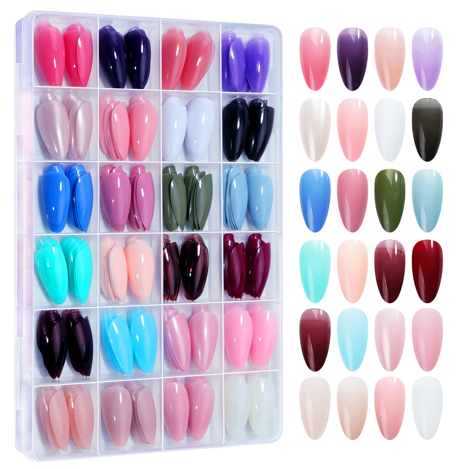 24 Colors 576PCS Press on Nails for Nail Art 6