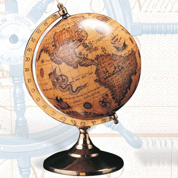 Globe with Brass Swivel Stand 1