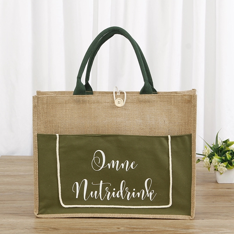 Natural Jute Tote Bag, custom tote bag with logo imprint 4