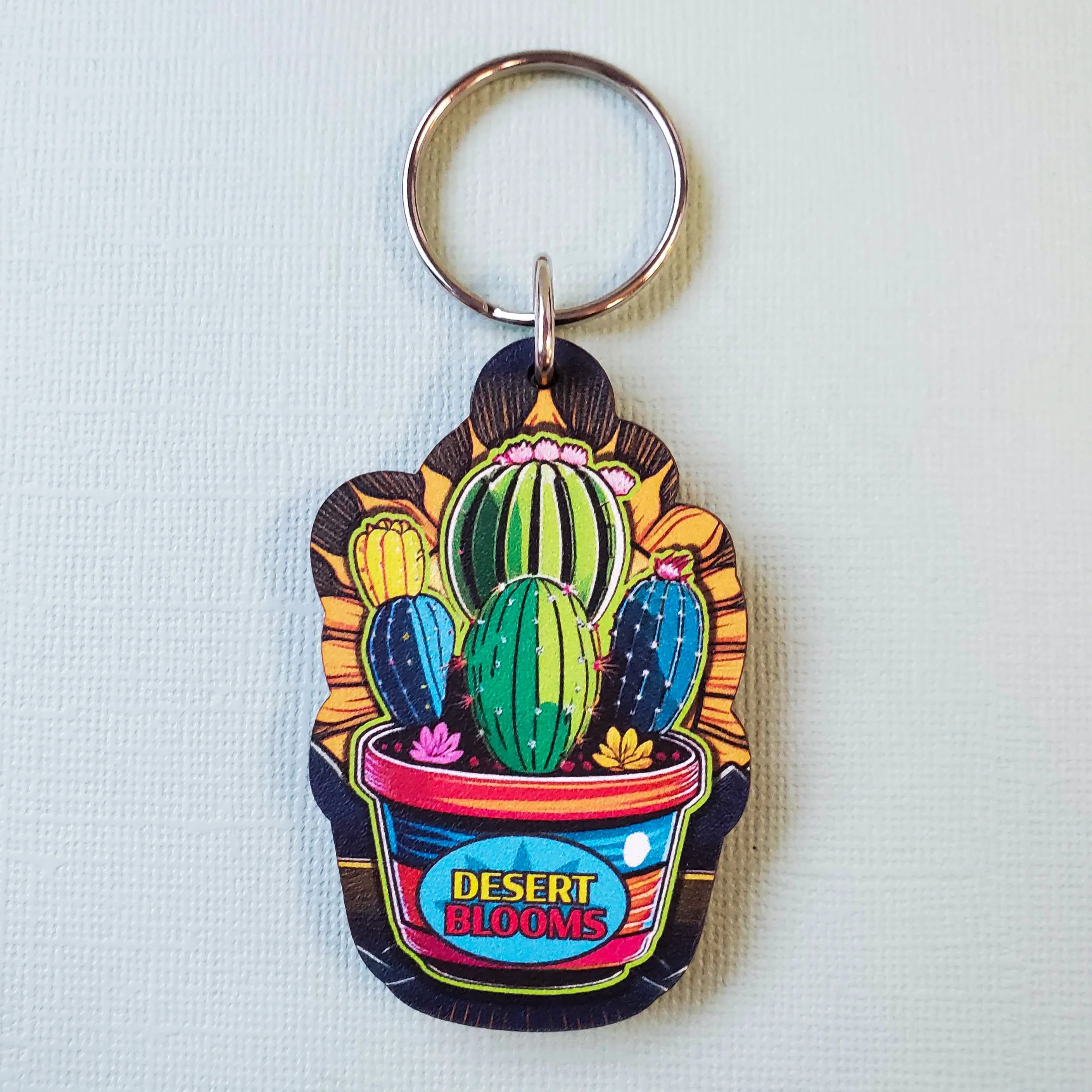 1/8" Ultra Vivid Recycled Wood Keychains 5