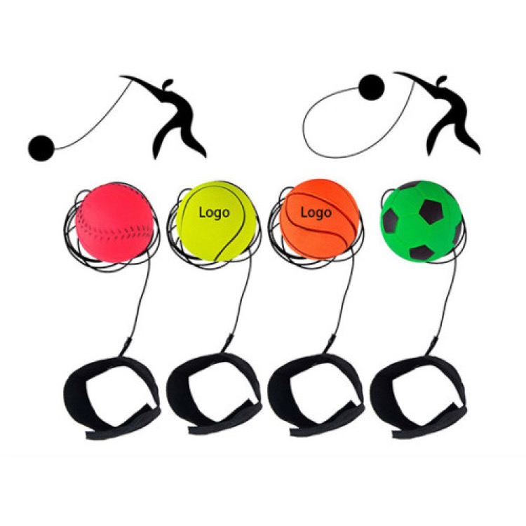 2.5" D Rebound Ball Stress Reliever W/ Wristband 1