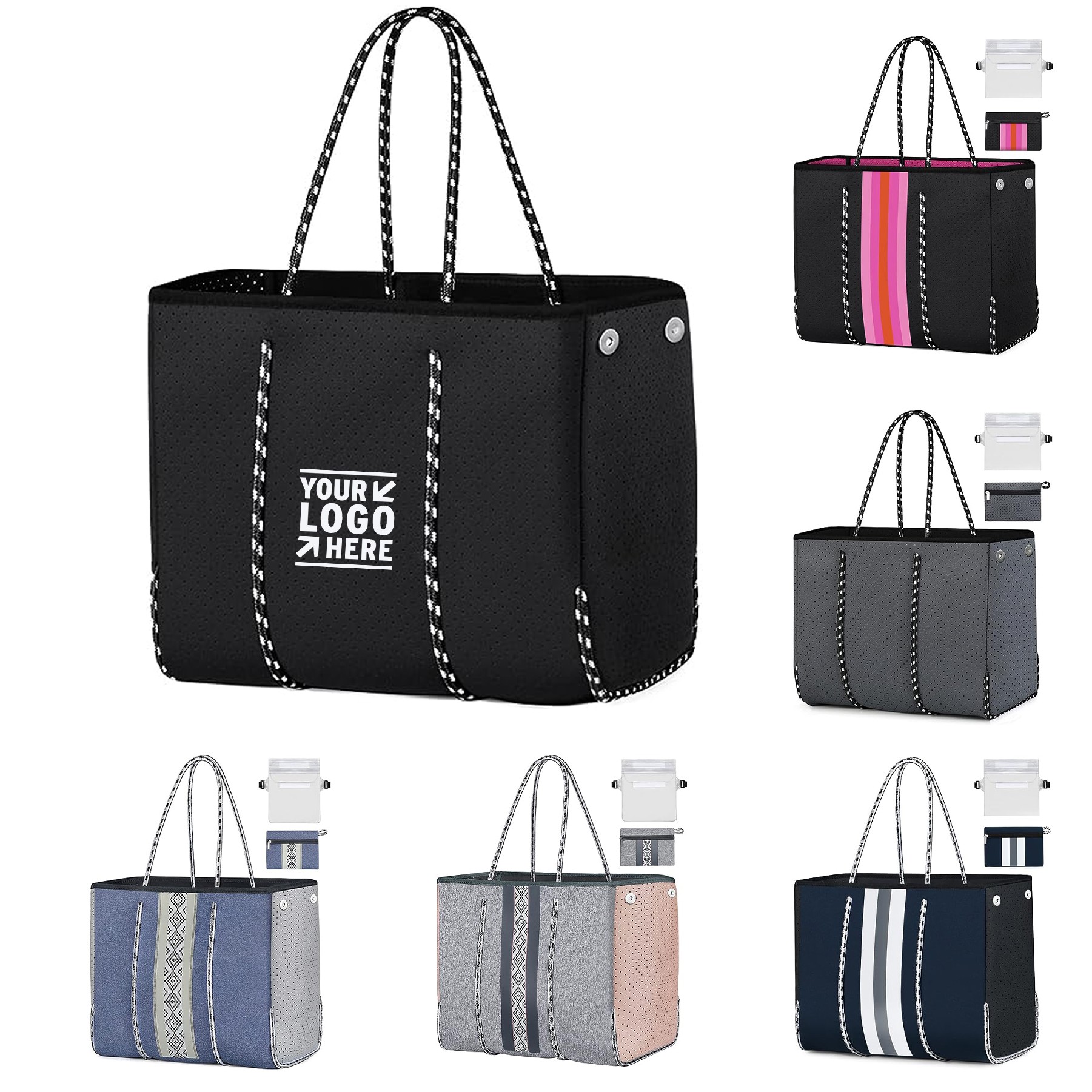 Women Pool Gym Travel Large Beach neo Tote Bag 3