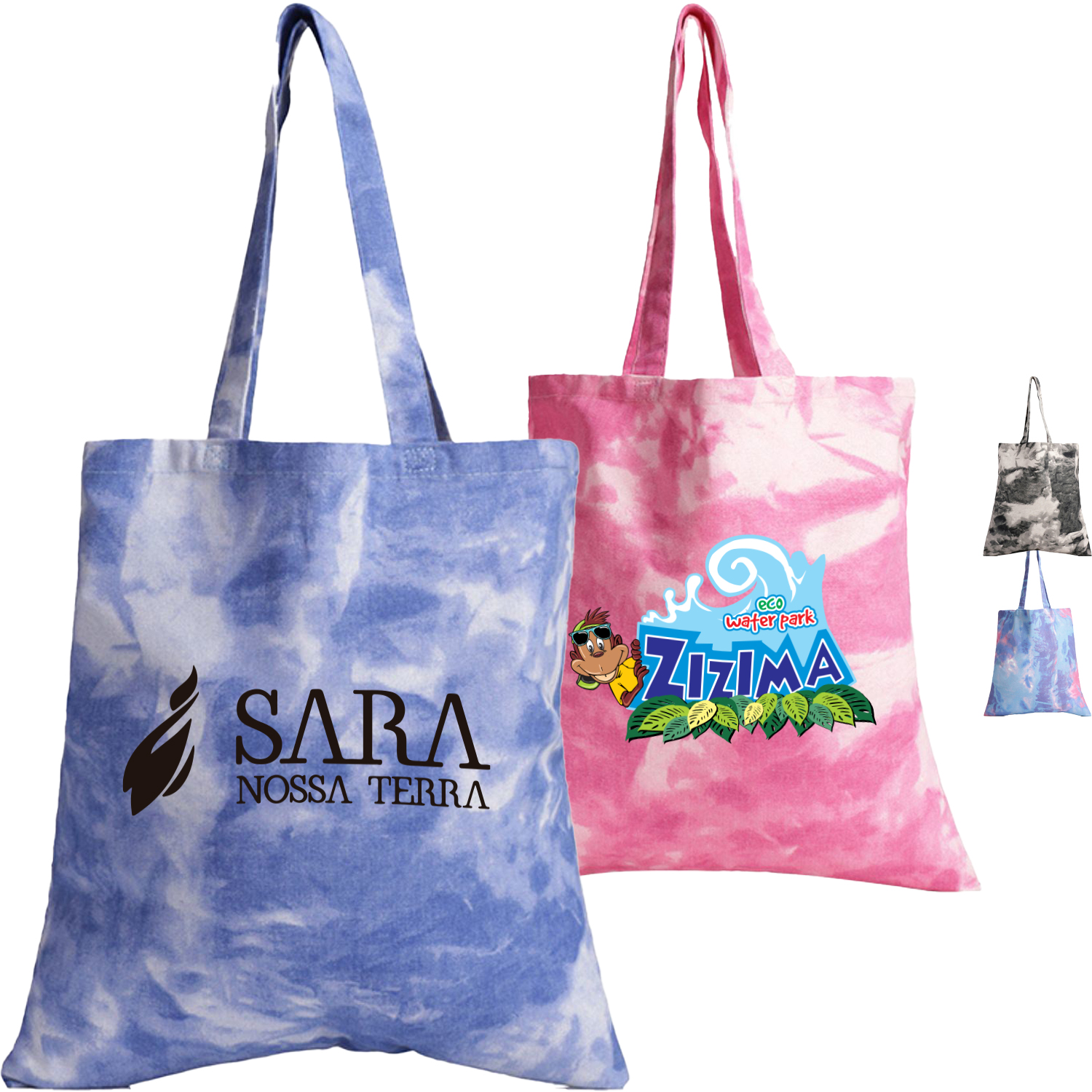 100% Cotton Heavy Canvas Tie-dye Tote Bag USA Decorated (15" x 16") 2
