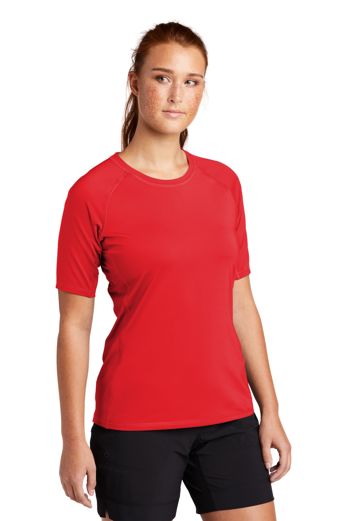 Sport-Tek Women's Rashguard Tee. LST470 1