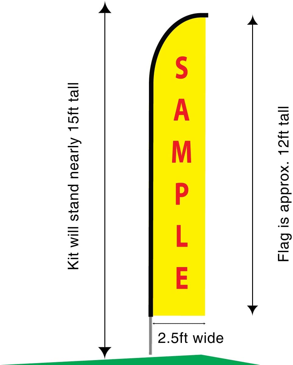 E-Cig Vapor E-Cigarettes Vape Feather Flag Swooper Banner Pole Kit Outdoor Business Sign Display, 15 2