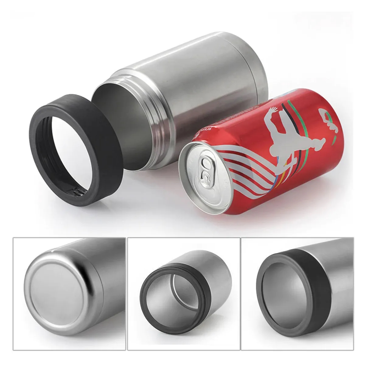12 Oz. Can Cooler Double Wall Beverage Holder Bottle Sleeve 6
