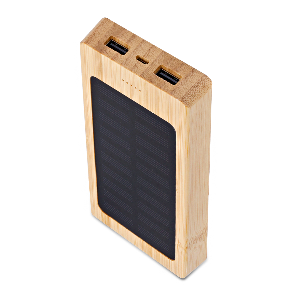 Marquette Solar Panel 8000mah Bamboo Power Bank 9