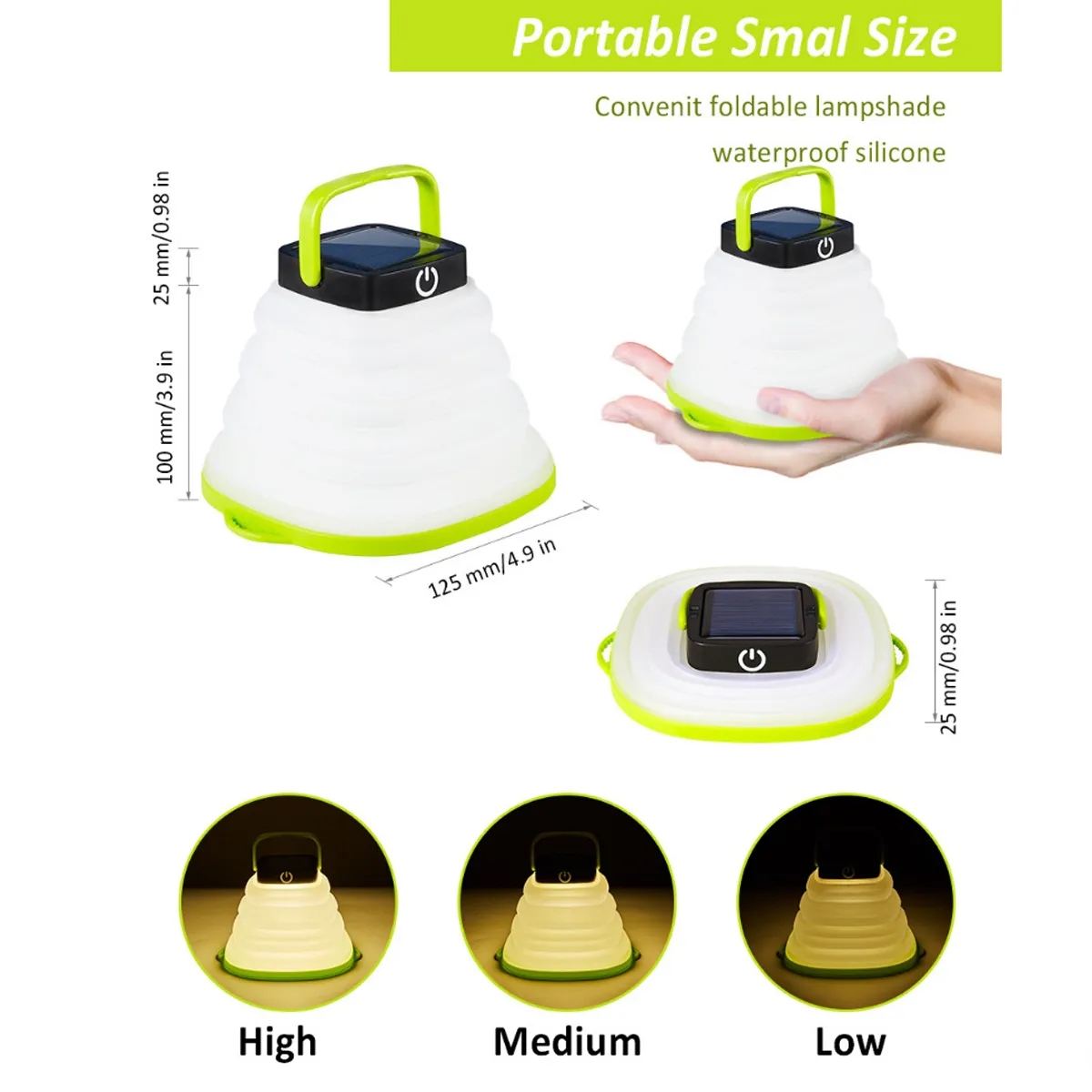 Collapsible Solar Powered LED Camping Lantern 5