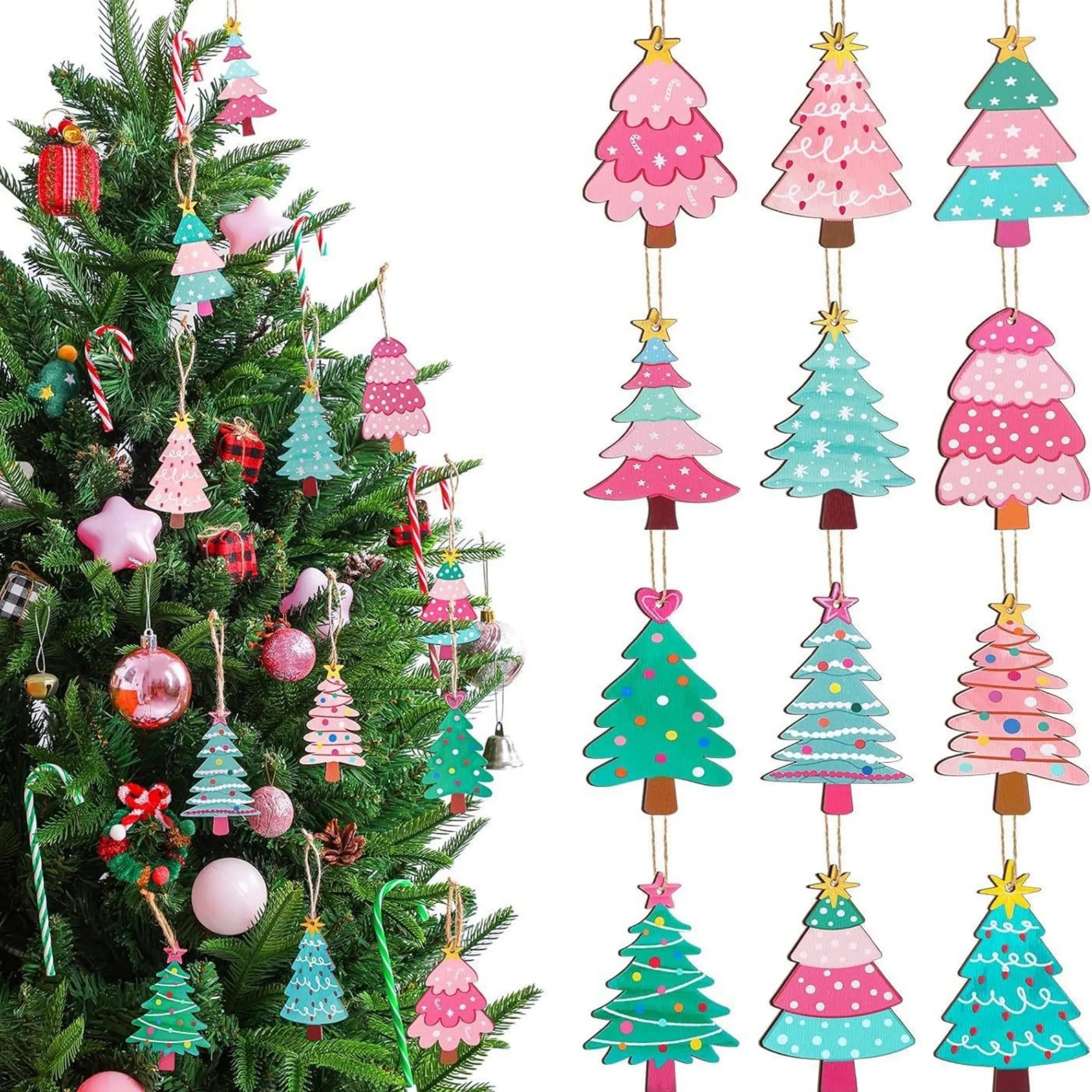 Christmas Tree Ornament Slice Wooden